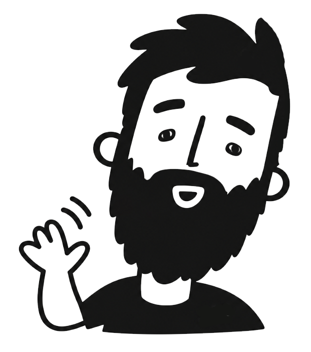 Doodle illustration of Conor waving