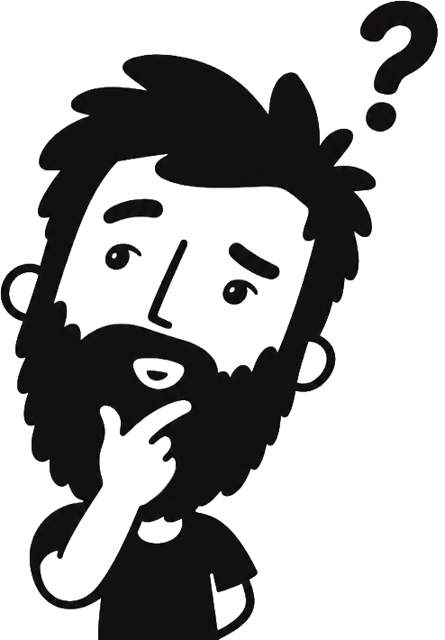 Doodle illustration of Conor pondering a question